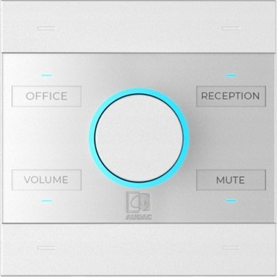 Panel rrjeti audio Audac NCP105/W, PoE, kontroll volum dhe mute, i bardhë