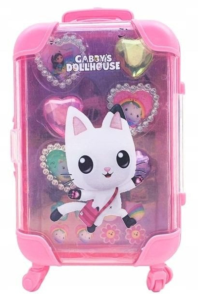Set bizhuterish për fëmijë Joy Toy Gabby's Dollhouse Kitten Pandus SB10602, 15 në 1, me valixhe, shumëngjyrësh