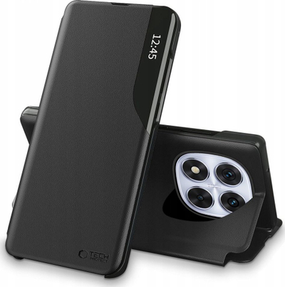 Kapak telefoni Tech-Protect Smart View për Xiaomi Redmi Note 14 Pro 5G Poco X7 5G, me dritare smart, lëkurë sintetike, i zi