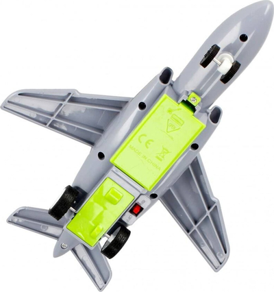 Avion lodër Mega Creative Fighter me pult, plastik, gri kamufllazh