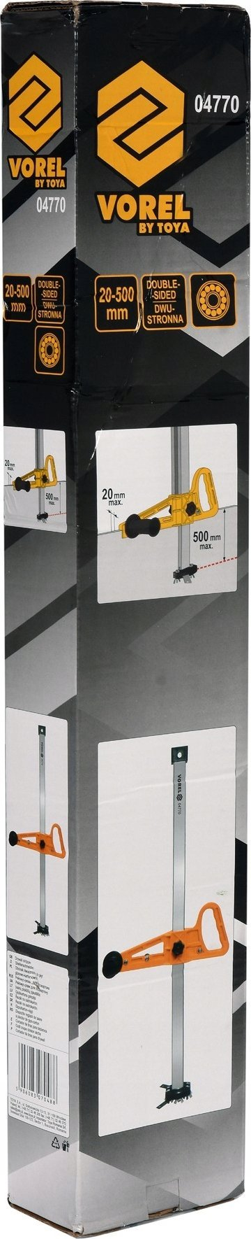 Prerëse dyshe për gipskarton Vorel 04770, 500 mm, rregullim 20-500 mm, portokalli