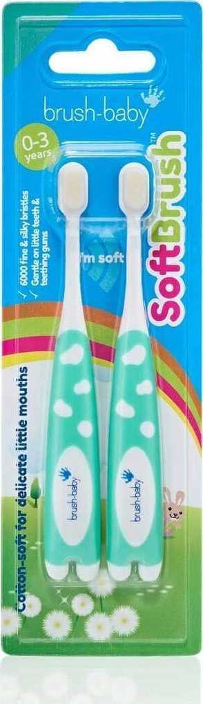 Set furçash dhëmbësh Brush Baby FirstBrush, për fëmijë, 2 copë, shumëngjyrëshe
