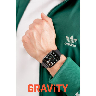 Паметен часовник Gravity GT17-10, за жени, екран на допир, портокалова ременка