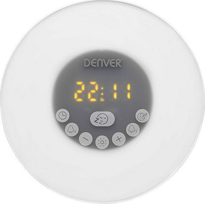 Orë me zorëm Denver CRLB-400, radio FM, bokës Bluetooth, e bardhë