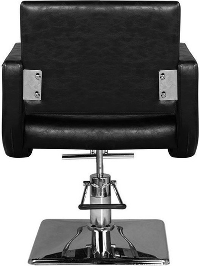 Karrige parukerie Hair System SM376, tapiceri nga eko lëkurë, bazë kromi, e zezë