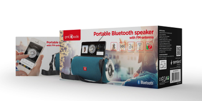 Портабилен звучник Gembird SPK-BT-17-G, Bluetooth, FM радио, зелен