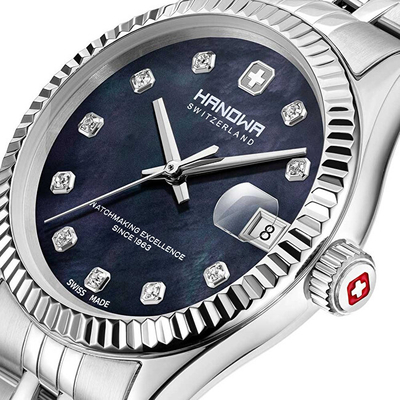 Ora femrash Hanowa Sense HAWLH0002602, çelik inox, rezistente 50 m, argjendi