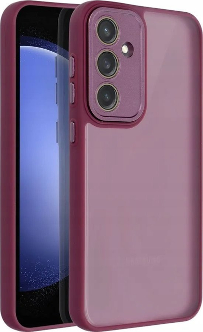 Kapak silikoni Variete për iPhone 15, anët TPU, mbrapa transparente, vjollcë