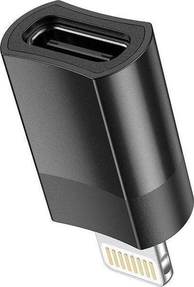Adapter Hoco UA17 Type C në Lightning, për karikim dhe të dhëna, i zi