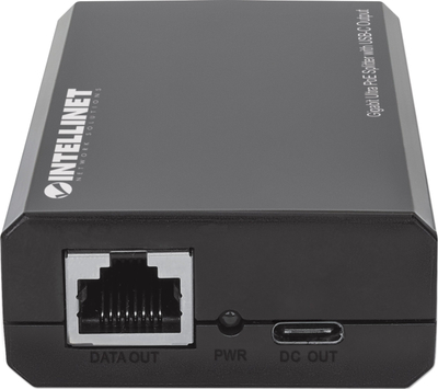 Splitter PoE Intellinet 561693, Gigabit Ultra, dalje USB C, ngjyrë e zezë