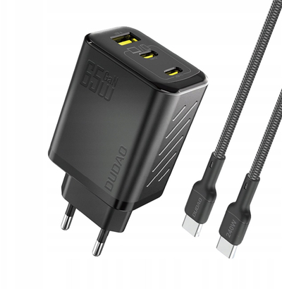 Karikues USB Dudao A29CEU, 65W GaN, 2x USB C 1x USB A, i zi