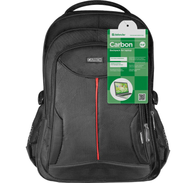 Çantë shpine Defender Carbon 15.6, për laptop 15.6", poliester, e zezë