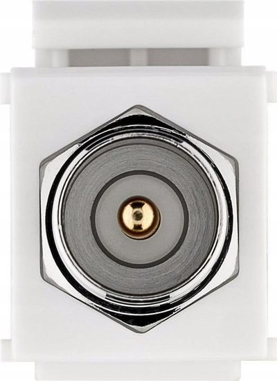 Adapter koaksial Goobay 79955, F konektor mashkull në femër, i sheshtë, i bardhë