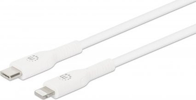 Kabllo Manhattan USB‑C me Lightning, 1 m, MFi, i bardhë