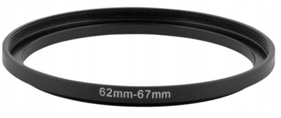 Unazë adapteri Kiwi Step Up Ring 62-67mm, alumini, e zezë