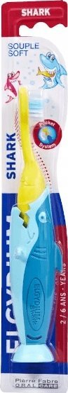 Четка за заби за деца ELGYDIUM Kids Shark, 2‑6 години, 1 парче, шарена