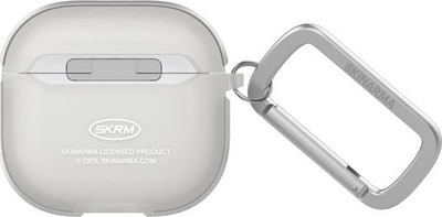 Kapak mbrojtës për kufje Apple AirPods 4 Skinarma Kinzoku Frost, me karabinë, transparent