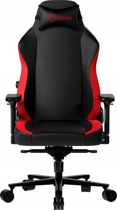 Karrige lojrash Lorgar Embrace 533, ergonomike, me mbështetëse krahësh, e zezë me të kuqe