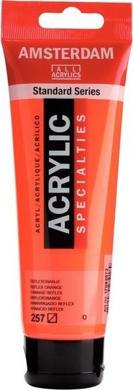 Bojë akrilike Amsterdam Standard Series 257 Reflex Orange, 120 ml, portokalli që t’bie në sy
