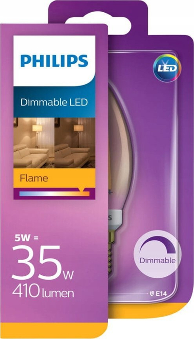 Llampë dekorative LED Philips Vintage Classic Gold Candle B35, 2.5W E14, 1800K, e artë