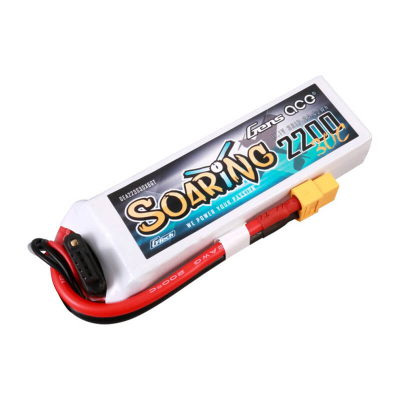 Bateri LiPo Gens Ace Soaring 2200mAh, 11.1V 30C, XT60 JST-XHR, e bardhë