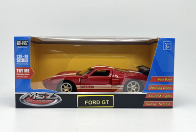 Makine lodër Ford GT, metal die-cast, shkalla 1:28, e kuqe