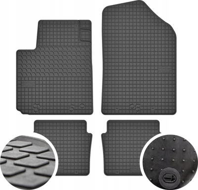 Tapete gome për makinë Hyundai i10 II, set 4 copë, ngjyrë e zezë