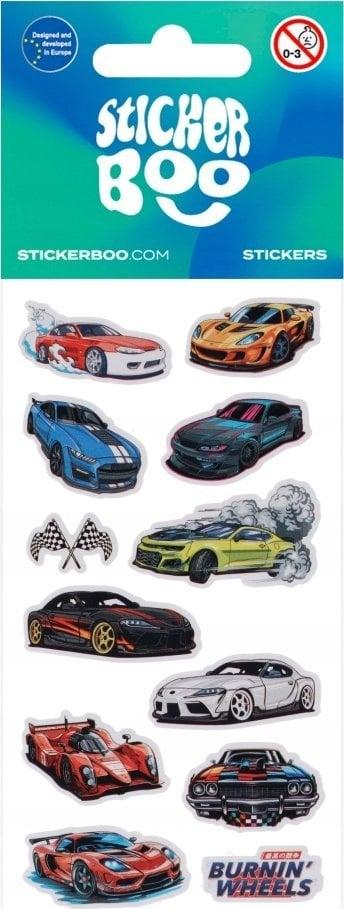 Ngjitëse me makina Starpak Sticker Boo Cars, set dekorativ, 7x18 cm, shumëngjyrëshe