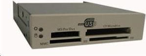 Внатрешен читач на картички EuroCase CR33IN1W, 3.5\", USB, бел
