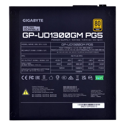 Furnizues energjie GIGABYTE UD1300GM PG5, 1300W, 80 PLUS GOLD, i zi