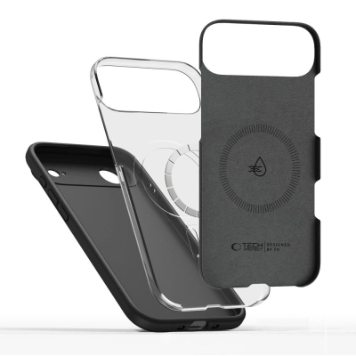 Kapak telefoni Tech-Protect Silicone MagSafe, për iPhone 17 Air Pro, silikon, i zi