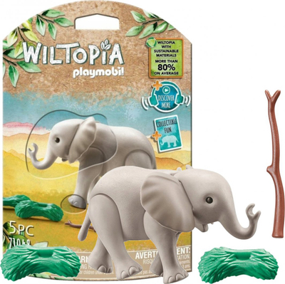 Lodër figure Playmobil Wiltopia Baby Elephant, me aksesorë, gri