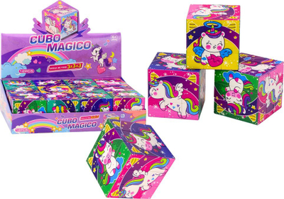 Kubi magjik edukativ Magic Cube Unicorns, lojë me mend, shumëngjyrësh