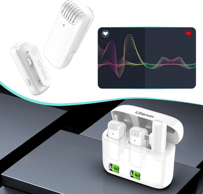 Set mikrofonësh pa tela Ulanzi J12, USB‑C, 2 copë mikrofon, i bardhë