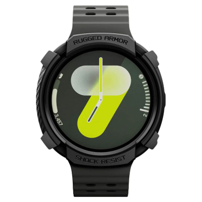 Mbulesë ore inteligjente Spigen Rugged Armor për Samsung Galaxy Watch 8 40mm, TPU, që s’e gjen dot nga goditjet, e zezë