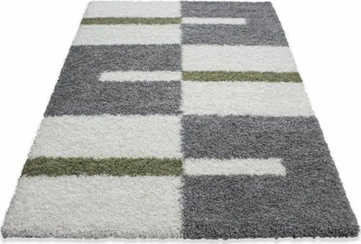 Tapet rrugicë 17 Stories Rohoman, shaggy, 80 x 250 cm, bardhë gri jeshile