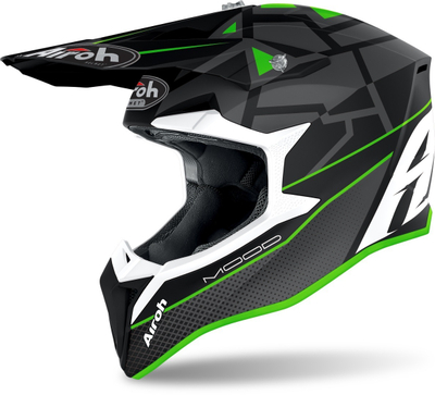 Helmetë motocross Airoh Wraap Mood, madhësia 2XL, e gjelbër