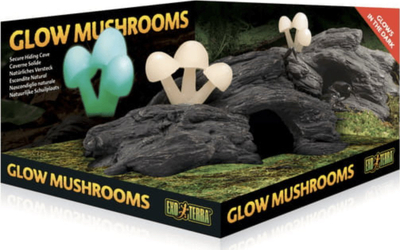 Скривалиште терариум Exo Terra Glow Mushrooms, декоративно, свети во темнина, сиво