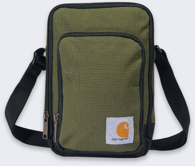 Crossbody чанта Carhartt 81630112, полиестер 600D, џеб со патент, боја базил