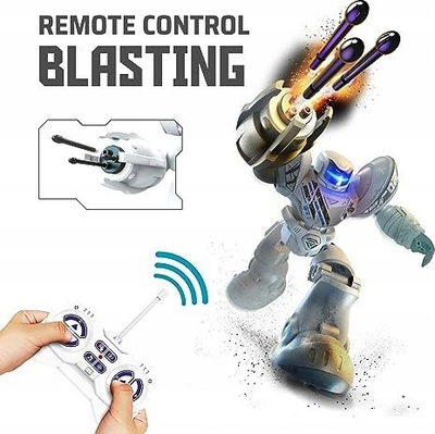 Robot lodër Silverlit Robo Blast, 34cm, programim 20 hapa, i bardhë