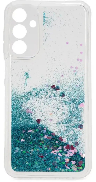 Kapak telefoni iLike Samsung Galaxy A35, silikoni, glitter me lëng, blu