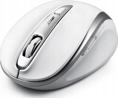 Maus Perixx PERIMICE-721 SW, ergonomik, wireless 2.4 GHz, i bardhë me argjend