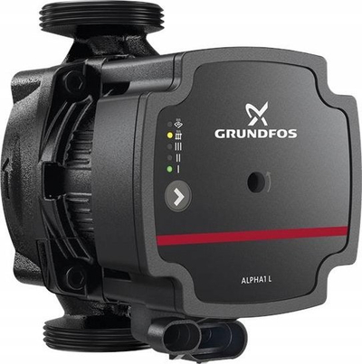 Pompe qarkulluese Grundfos UPS3 15-50/65 130, për ngrohje qendrore, 130mm, e zezë