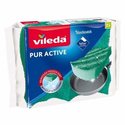 Sfungjer për enë Vileda PUR Active, set 2 copë, shumëngjyrësh