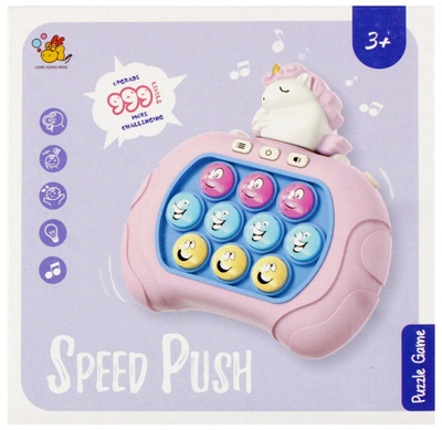 Loje elektronike PUD Speedpush Pop It Unicorn, me drita, per femije, shume ngjyreshe