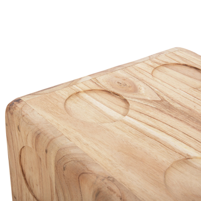 Tabure DICE HM7898.02, dru teak, 40x40x40 cm, ngjyrë natyrale