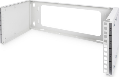 Kornizë muri për rack Digitus Wall Mounting Patch Bracket, 19", metal, e bardhë