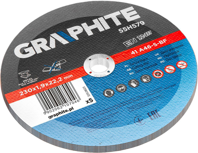 Disk prerës për metal Graphite 55H579, 230 mm, 1.9 mm, shumëngjyrësh