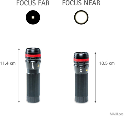 Elektrik dore MAUL LED Flashlight, 3W, rreze gjer në 150 m, i zi