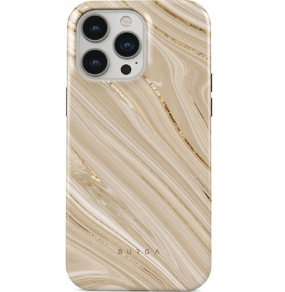 Kllëf telefoni Burga Tough MagSafe, iPhone 15 Pro, Full Glam, mermer beige